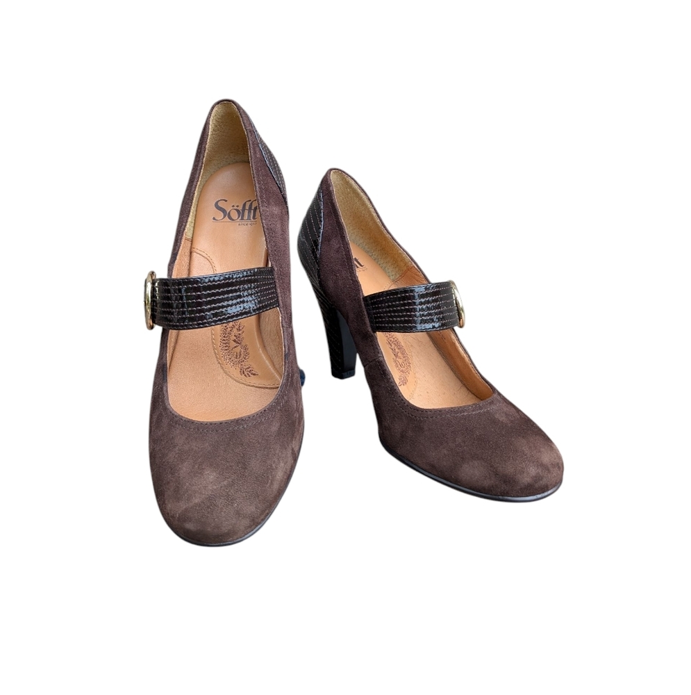 Sofft 8.5M Florence Mary Jane Pump Comfort Shoe Brown Buckle Classic‎